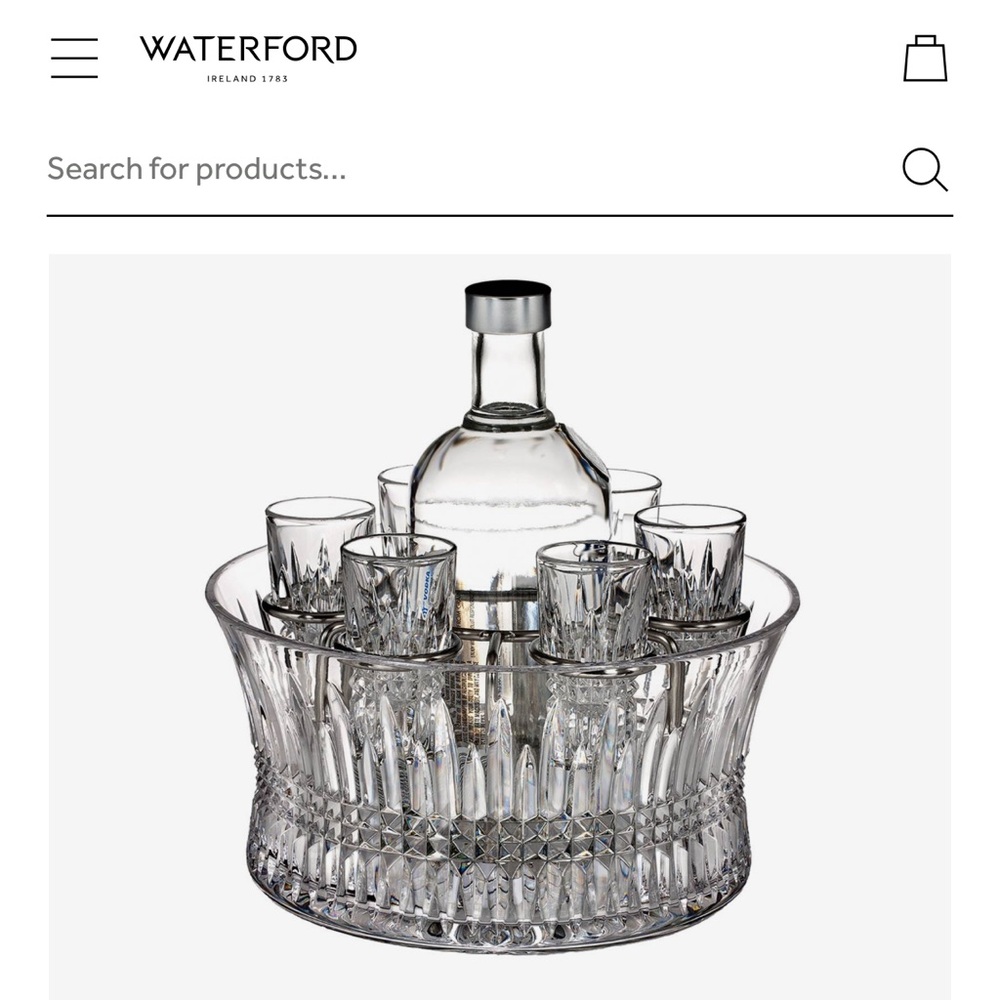 Waterford Lismore Diamond Vodka Set NEW